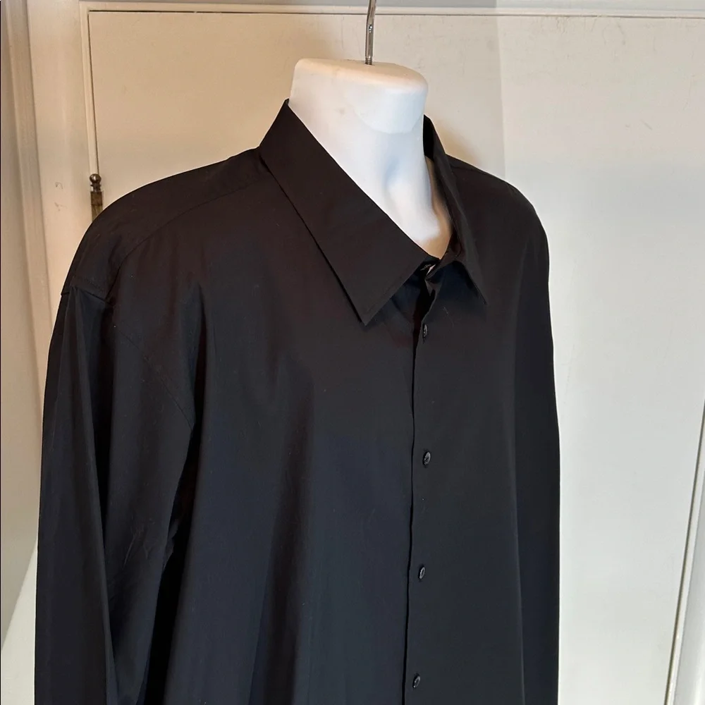 Calvin Klein Cotton Stretch Long Sleeve Black Dress Shirt XXL NWT